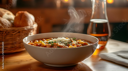 Steaming Bowl of Pasta e Fagioli: A Comforting Italian Bean Soup