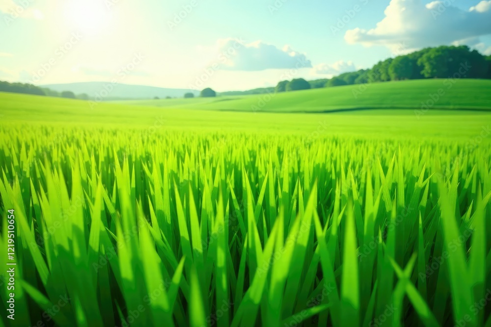 green lush grasslands with ruzi grass emerging in the distance, tall grass, field, blades green lush grasslands with ruzi grass emerging in the distance, tall grass, field, blades