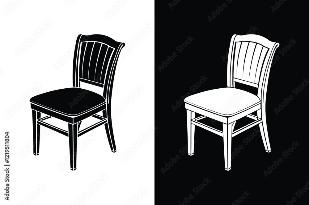 Dining chair icon vector on White Background ,Vector Art Illustration on white background. Dining chair icon vector on White Background ,Vector Art Illustration on white background.