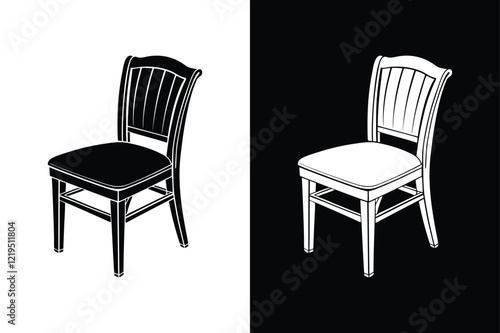 Dining chair  icon vector on White Background ,Vector Art Illustration on white background.