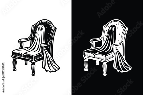 Ghost chair icon vector on White Background ,Vector Art Illustration on white background.