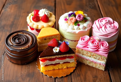 Elegant Cakes: A Delightful Array of Floral and Fruity Delights photo