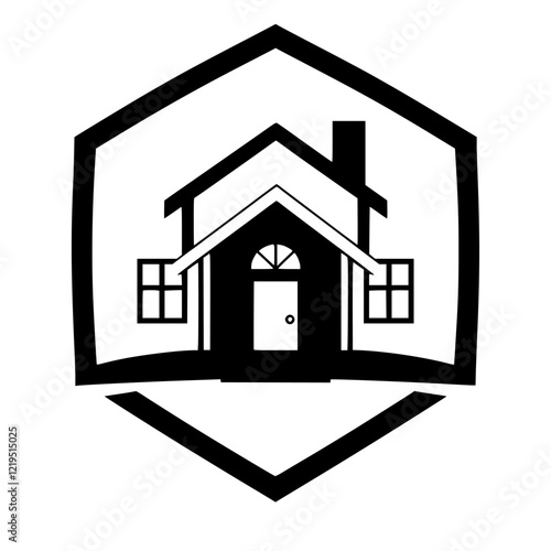 House Icon: A Simple Black and White Home Symbol for Real Estate and Property