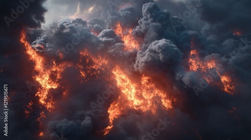 Wallpaper Mural Inferno in the Sky: A Fiery Celestial Spectacle Torontodigital.ca