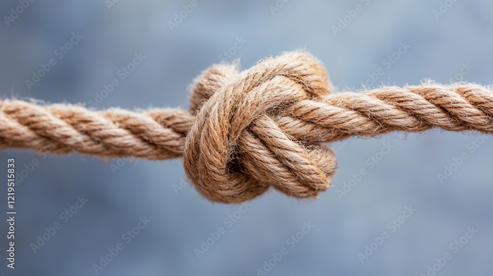 A rope with a knot tied in it A rope with a knot tied in it