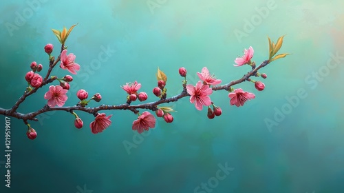 Beautiful Cherry Blossom Branch in Bloom