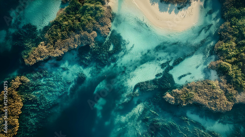Spectacular Aerial View of Tropical Island Paradise