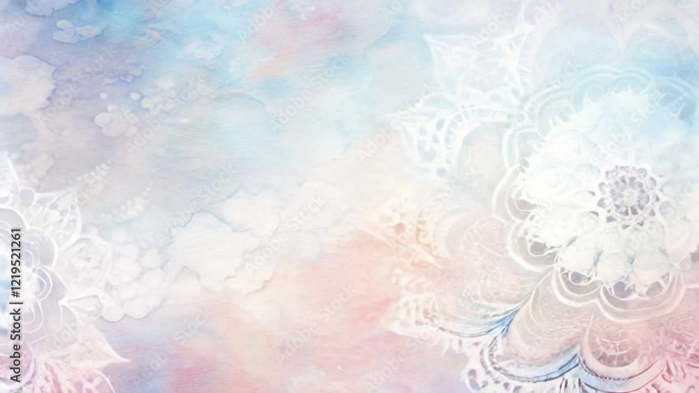 Delicate lace watercolor design on soft pastel background Delicate lace watercolor design on soft pastel background