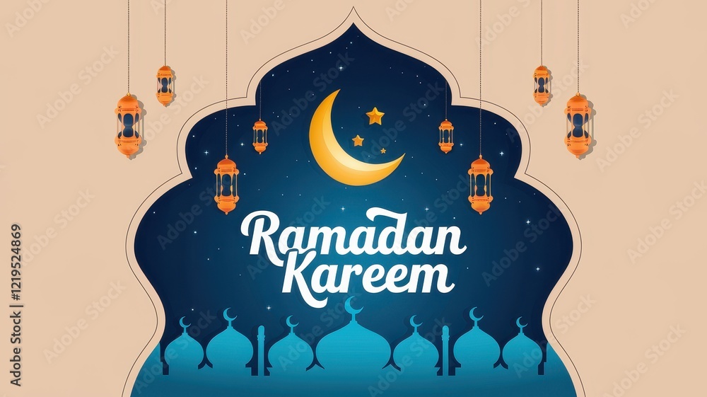 Naklejka premium Ramadan Kareem Festive Greeting Card Design