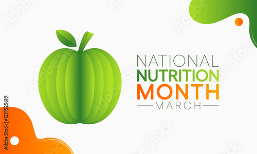 National Nutrition month is observed every year in March, to draw attention to the importance of making informed food choices and developing healthy eating habits. Vector illustration