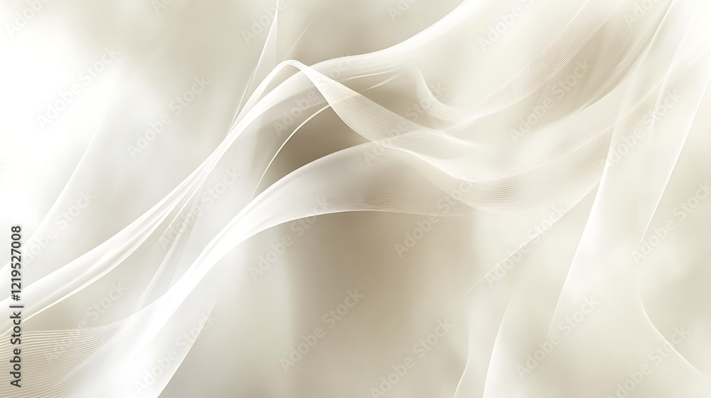 Obraz premium Abstract Beige and White Swirling Fabric Design