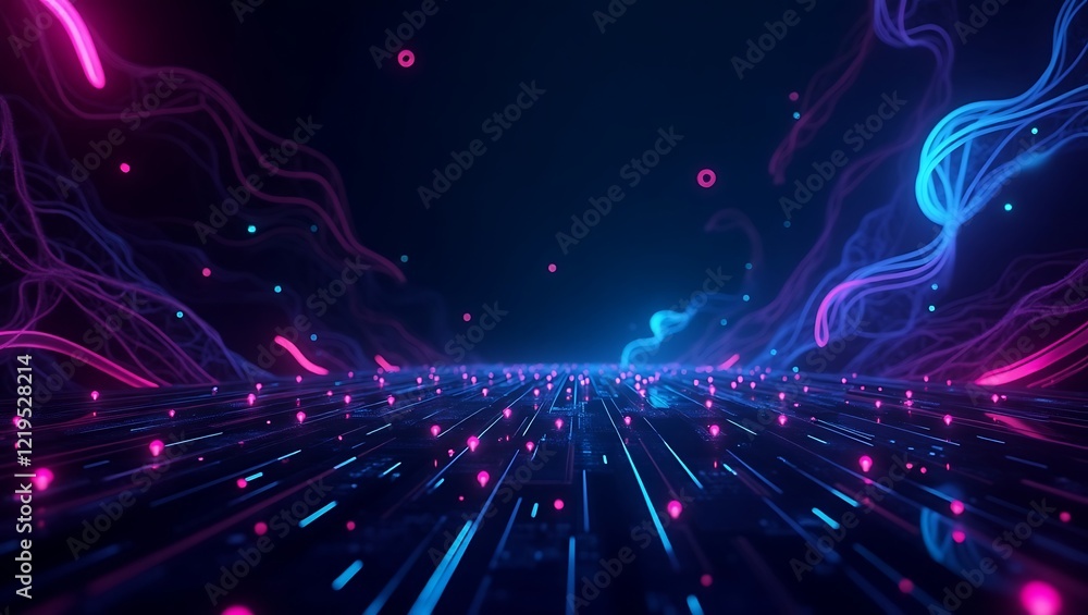 Naklejka premium Abstract futuristic gaming background. Generative Ai.