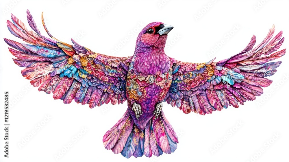 Fototapeta premium Colorful Fantasy Bird in Flight