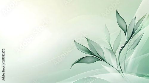 Abstract Green Leaves on a Soft Background