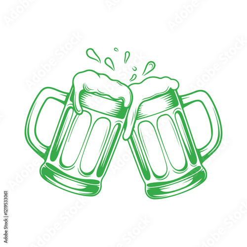 Green Beer Mug Cheers Clipart for St. Patrick's Day