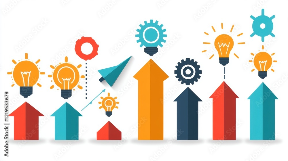 Growth, Ideas, Innovation, and Progress Concept Illustration Growth, Ideas, Innovation, and Progress Concept Illustration