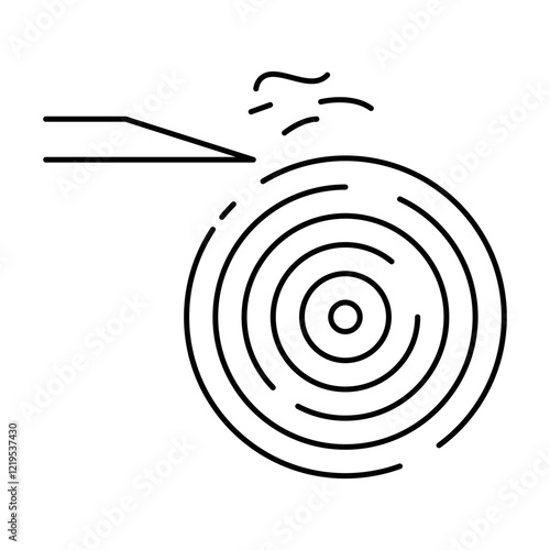 Lathe and Turning Icon. Precision Machining and Rotational Cutting Illustration for Industrial Crafting.