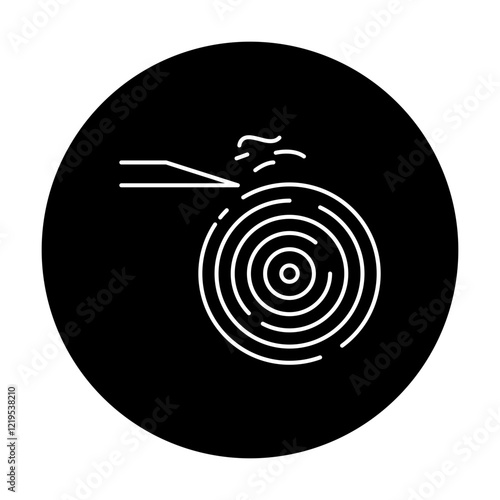 Lathe and Turning Icon. Precision Machining and Rotational Cutting Illustration for Industrial Crafting.