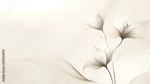 Elegant Abstract Lilies on a Soft Beige Background