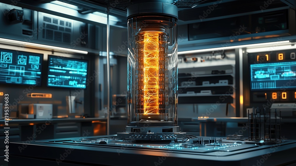 Futuristic Lab with Dynamic Energy Source Futuristic Lab with Dynamic Energy Source