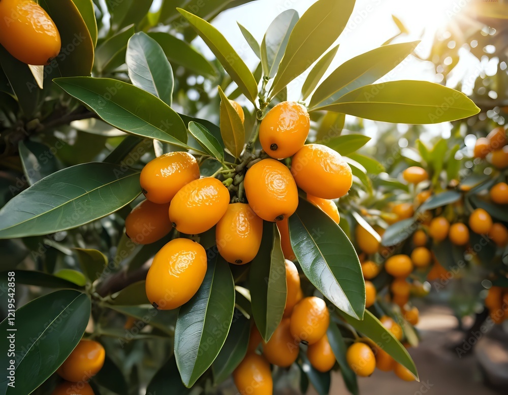Luminous Kumquats: A Sunlit Orchard's Golden Harvest Luminous Kumquats: A Sunlit Orchard's Golden Harvest