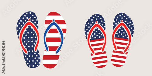 4th of July America Flag Slippers Svg 