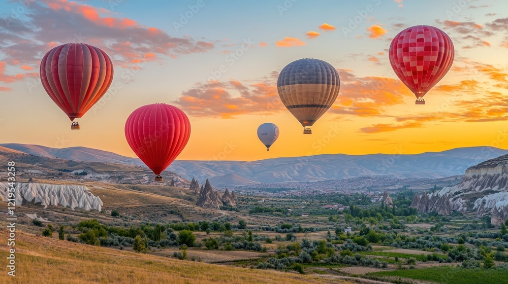 Naklejka premium Cappadocia Hot Air Balloons Sunrise