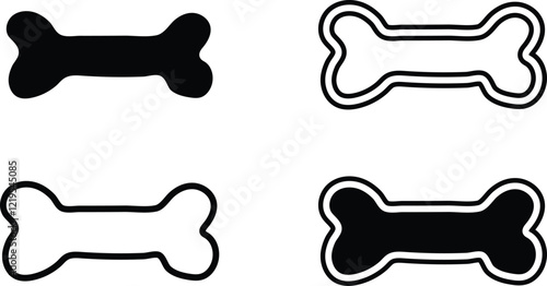 Dog Bone icon set Vector illustrations