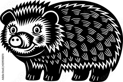 Cartoon Hedgehog: Cute, Simple Illustration