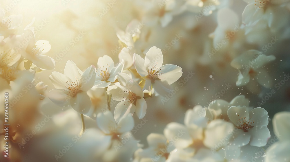Delicate Blooming Cherry Blossoms in Light Delicate Blooming Cherry Blossoms in Light