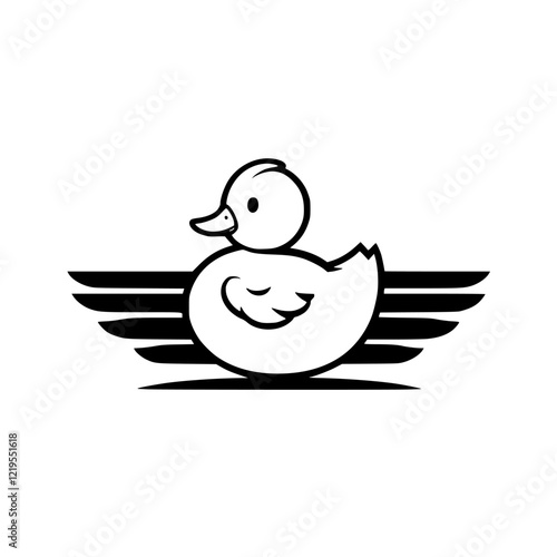 Adorable Rubber Duck with Wings: A Whimsical Vector Illustration