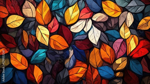 Wallpaper Mural Colorful Autumn Leaves Artistic Abstract Design Torontodigital.ca