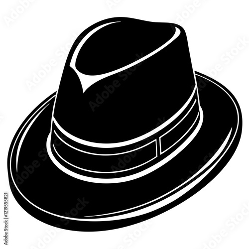 silhouette of a hat on white background