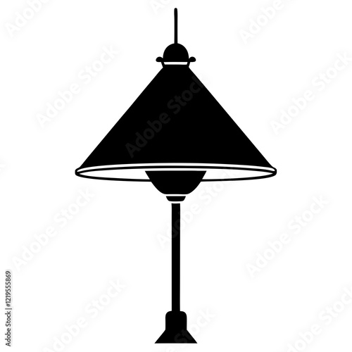 Simple Silhouette of a Conical Outdoor Lamp Post