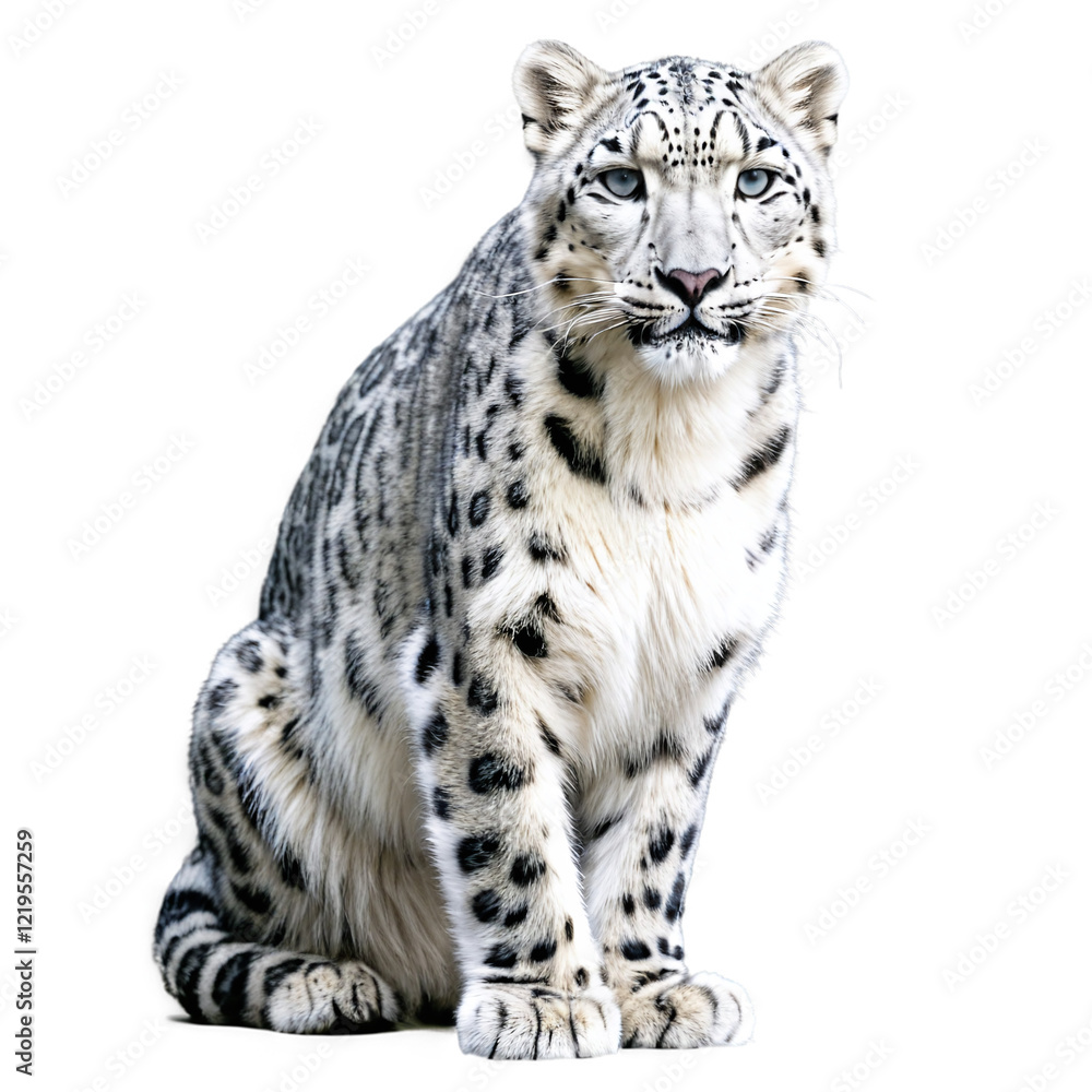 Naklejka premium Snow Leopard isolated on transparent background