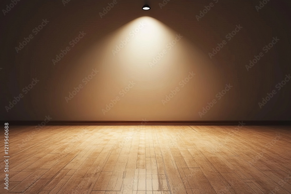 custom made wallpaper toronto digitalEmpty Room Interior Design Light Brown Wooden Floor Beige Wall Spot Lighting Minimalist Modern Simple Background Studio Apartment Home Real Estate Photography