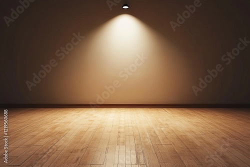 Wallpaper Mural Empty Room Interior Design Light Brown Wooden Floor Beige Wall Spot Lighting Minimalist Modern Simple Background Studio Apartment Home Real Estate Photography   Torontodigital.ca