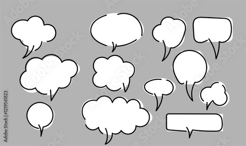 set of speech bubbles