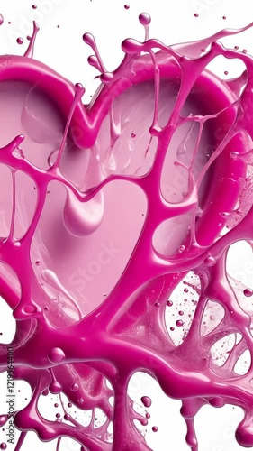 Wallpaper Mural Pink paint splashing and forming a heart shape, isolated on background, ideal for valentine day projects video 4k Torontodigital.ca