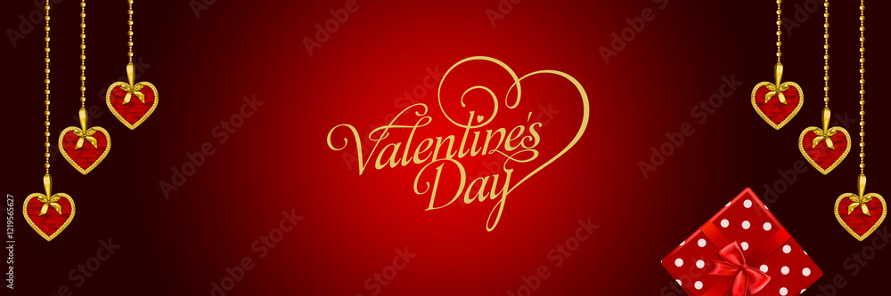 happy valentines day vector banner background. valentines day greeting card with cute elements like gifts, red beautiful hanging hearts. happy valentines day vector banner background. valentines day greeting card with cute elements like gifts, red beautiful hanging hearts.