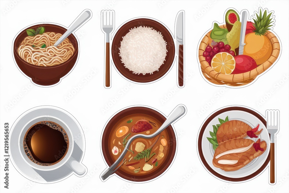 Delicious Asian Cuisine Food Menu Illustration Delicious Asian Cuisine Food Menu Illustration