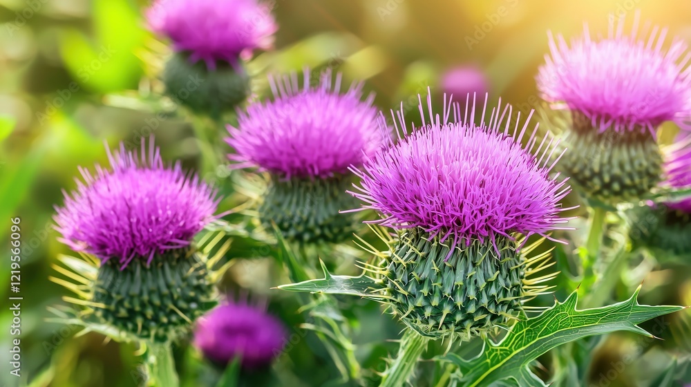 Vibrant Thistle Flowers in Bloom Vibrant Thistle Flowers in Bloom