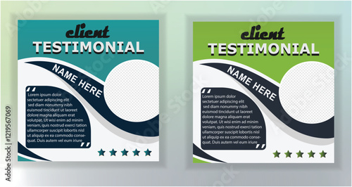 Modem Clean Clients testimonial or clients feedback. review template design with organic shape