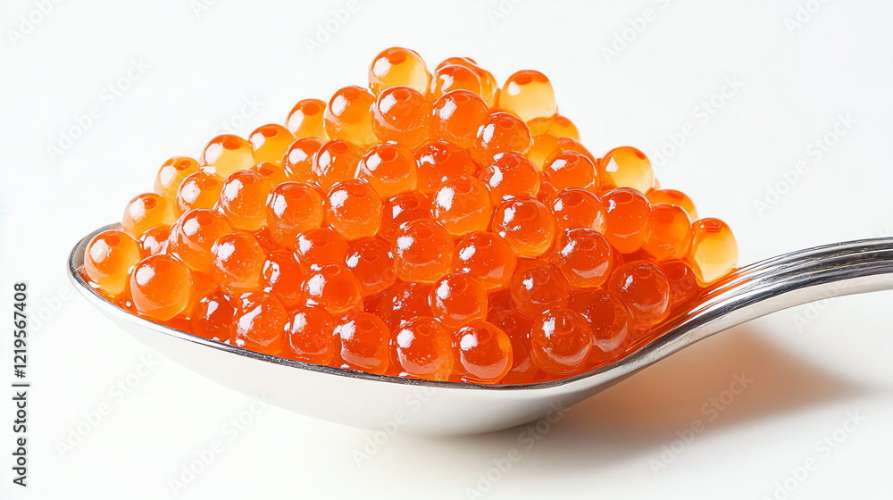 red caviar in spoon red caviar in spoon
