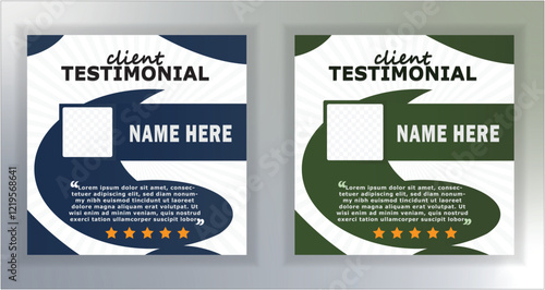 Modem Clean Clients testimonial or clients feedback. review template design with organic shape