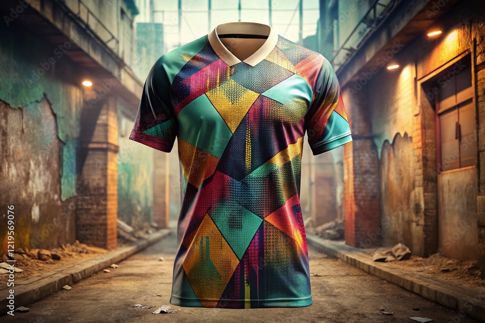 Fototapeta premium Urban Cricket Jersey: Grunge Modern Sports T-Shirt Design