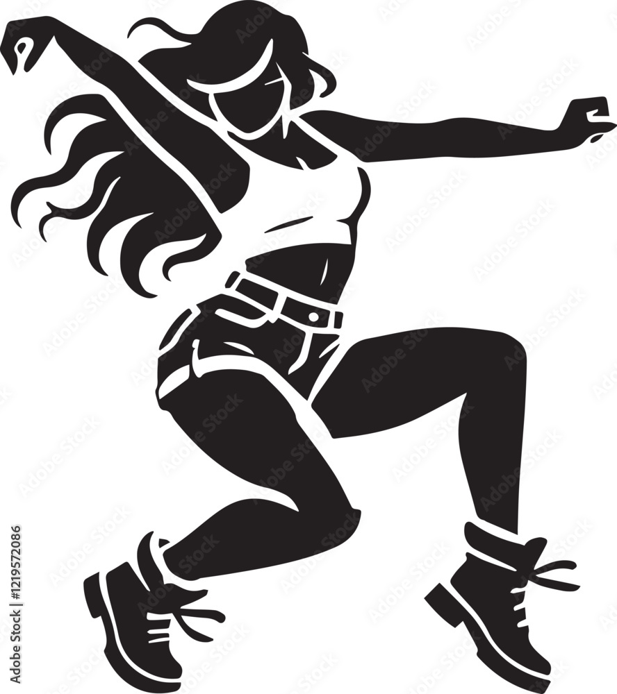 Obraz premium Dance Girl Step Vector Design