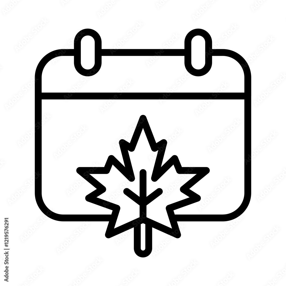 Autumn Calendar Outline Vector Icon Autumn Calendar Outline Vector Icon