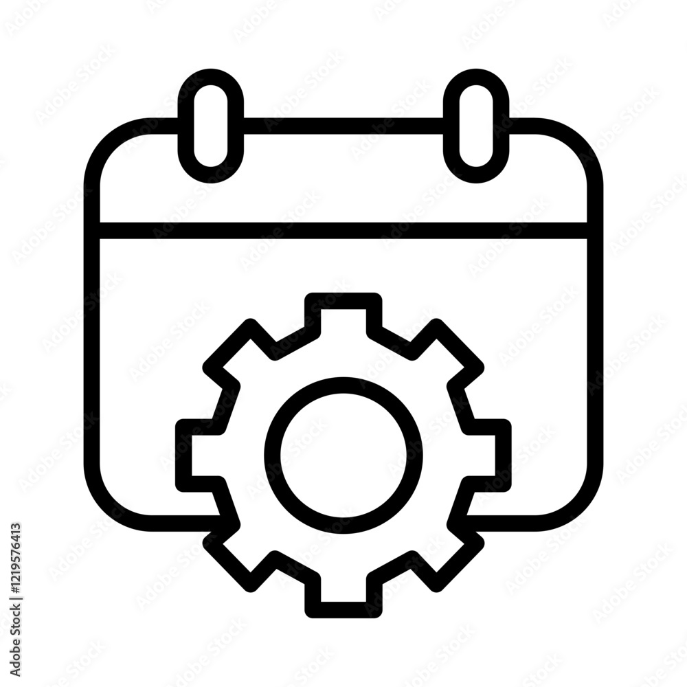 Configure Calendar Outline Vector Icon Configure Calendar Outline Vector Icon