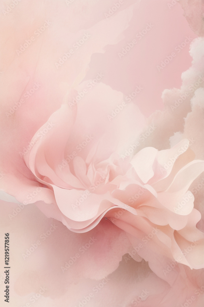 Fototapeta premium Abstract creative pink wave banner watercolor Gradient hot pink Vignette Concrete Minimalist Background Design with abstract stripe Hand painted.